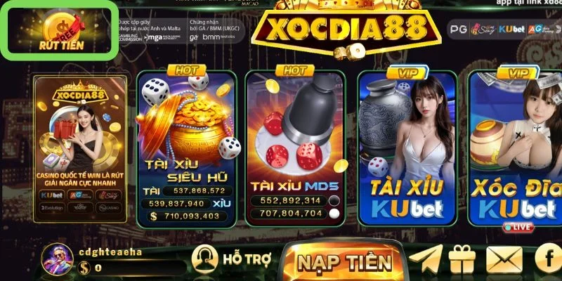 Rút tiền Xocdia88